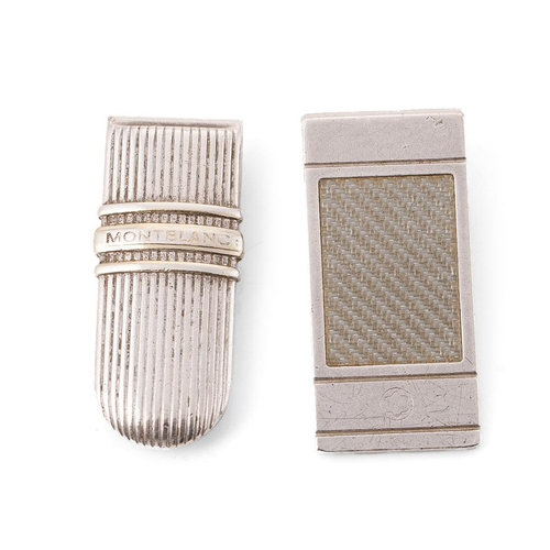 200 - Two Montblanc Silver Money Clips, the first from the Meisterstuck Solitaire Collection, 34.8 grams, ... 