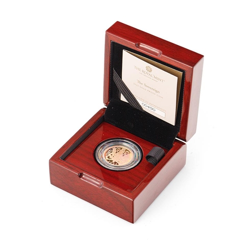 206 - Boxed Royal Mint 2022 Gold Proof Full Sovereign, 7.98g, with certificate.