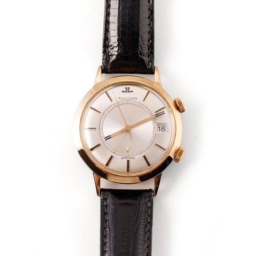 208 - Jaegar Le Coultre Automatic gentleman's wristwatch with alarm function. Gold filled case. Silver ton... 