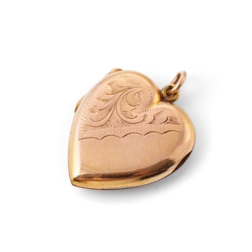 253 - 9ct yellow gold (back and front) heart shaped locket. Gross weight 3.2 grams.