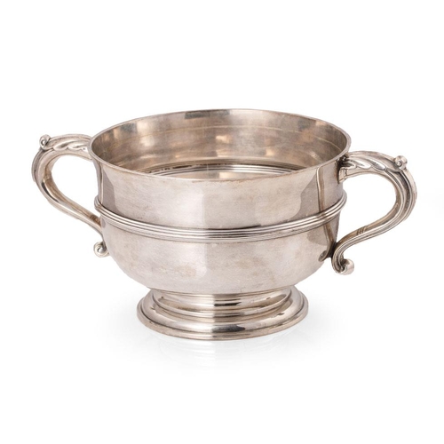 276 - Hallmarked silver two-handled pedestal bowl, with stepped base, London 1908, Mappin and Webb, 24cm w... 