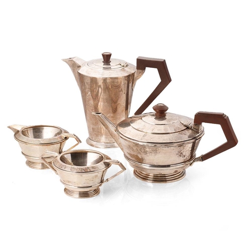 289 - Hallmarked silver four-piece tea set to include a teapot, a coffee pot, a milk jug and a sugar bowl,... 