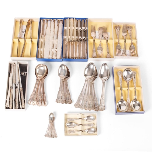 319 - A large and extensive collection of solid silver cutlery, mostly in the Kings pattern, to include 6 ... 