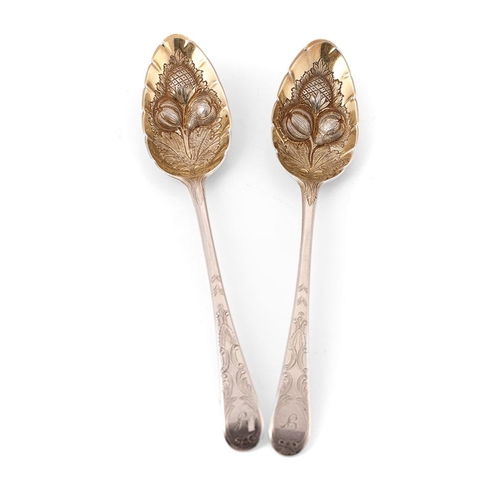 334 - A pair of George III Berry Spoons. Hallmarked London 1812. Weight 144 grams.