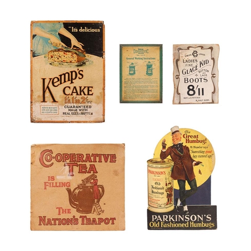 61 - A collection of 20th century advertising point of sale cardboard signs to include 'Kemp's Cake', 'Co... 