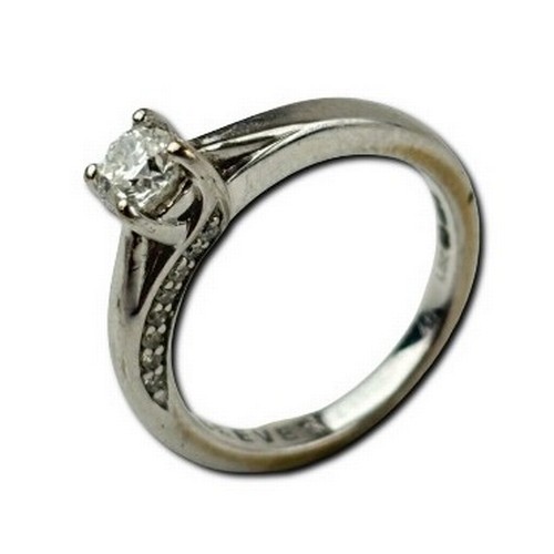 238 - 18ct white gold diamond solitaire ring, central diamond stone circa 0.3ct, in four-point setting, wi... 