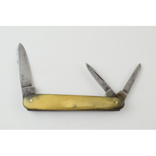 1 - 3 Folding Bone Handle Pocket Knives George Wostenholm IXL William Rodgers Lockwood Brothers Sheffiel... 