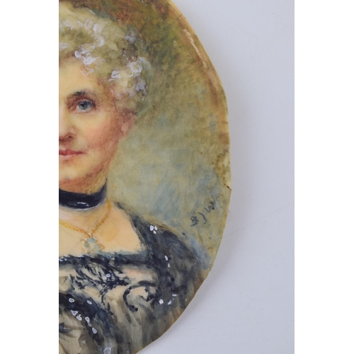 118 - 19th century portrait miniature on ivory oval, vendor states the miniature depicts 'Cleora Helen Hai... 