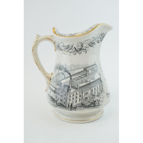 131 - Johnson's Tunstall Brewery jug, produced by Elsmore and Forster and with factory mark to the base, S... 