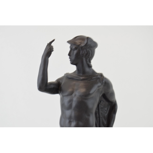 142 - Wedgwood Black Basalt 'Mercury' figure. Height 29cm.