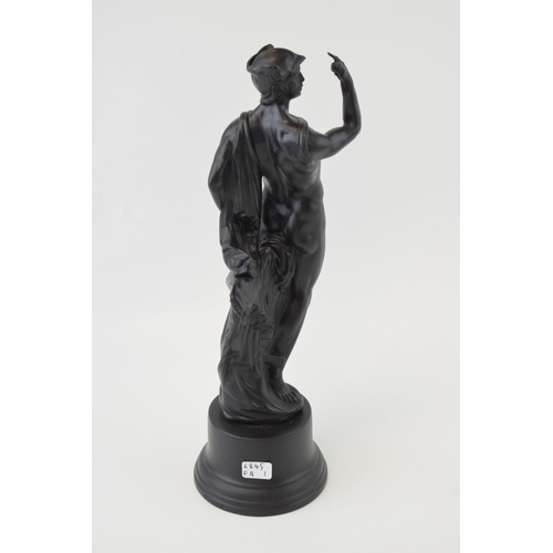 142 - Wedgwood Black Basalt 'Mercury' figure. Height 29cm.