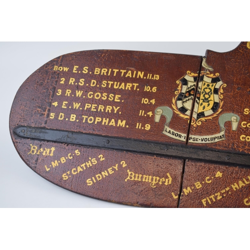 19 - Caius College Cambridge Boat Race Rowing Trophy Scull Rudder Tankard and Team Photograph dated 1911 ... 