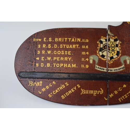 19 - Caius College Cambridge Boat Race Rowing Trophy Scull Rudder Tankard and Team Photograph dated 1911 ... 