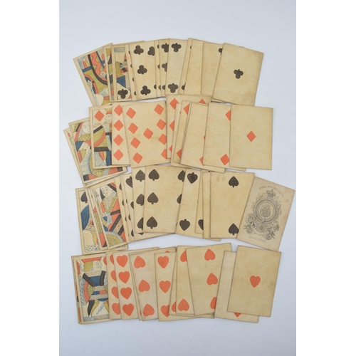 24 - A set of Georgian or later Hunt & Sons playing cards, 'Duty One Shillings', to include 52 cards with... 