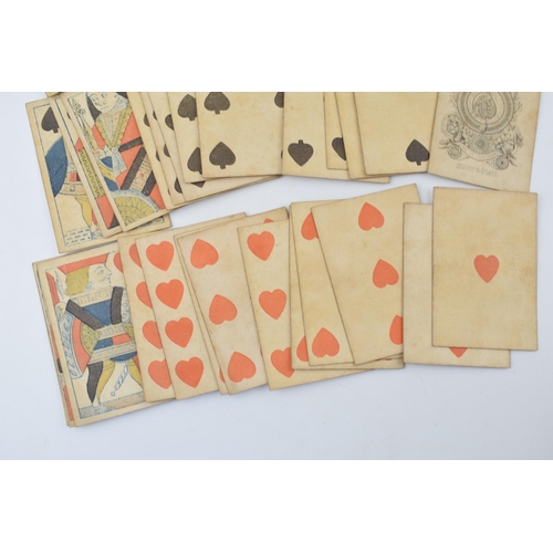 24 - A set of Georgian or later Hunt & Sons playing cards, 'Duty One Shillings', to include 52 cards with... 