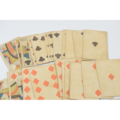 24 - A set of Georgian or later Hunt & Sons playing cards, 'Duty One Shillings', to include 52 cards with... 