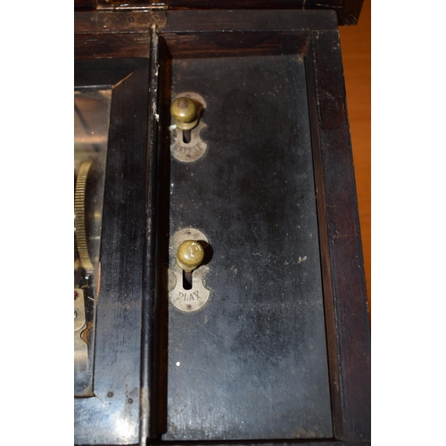 25 - 19th century Swiss made musical box with hand-crank mechanism, with song sheet to inner lid, with st... 