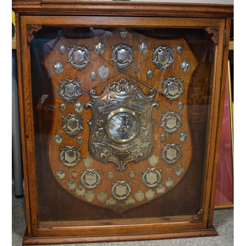 27 - The Northern Anglers Association 'North Staffordshire Central Challenge Shield 1908. Golden oak shie... 