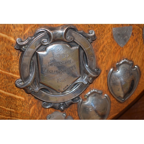 27 - The Northern Anglers Association 'North Staffordshire Central Challenge Shield 1908. Golden oak shie... 