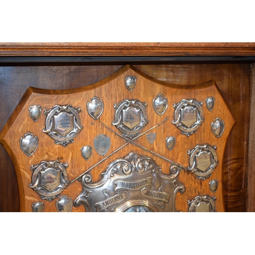 27 - The Northern Anglers Association 'North Staffordshire Central Challenge Shield 1908. Golden oak shie... 