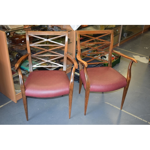 36 - A pair of early 20th century wooden chairs, Bauhaus movement, attributed to Hugo Gorge (Austrian Arc... 