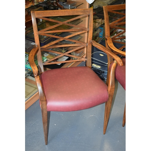 36 - A pair of early 20th century wooden chairs, Bauhaus movement, attributed to Hugo Gorge (Austrian Arc... 