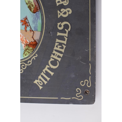 44 - Mitchells & Butler Brewery 'Cape Hill Birmingham' slate advertising brewery pub sign. Depicting thei... 