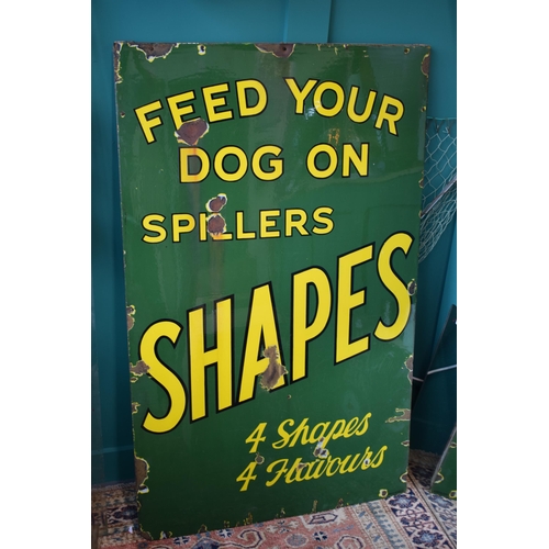 48 - Early 20th century enamel point of sale shop advertising sign. Green ground with yellow lettering. '... 