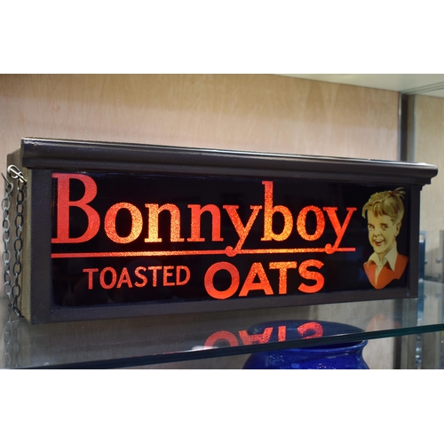 50 - Early 20th century adverting light box for shop window display. 'BONNYBOY TOASTED OATS'. Original ch... 