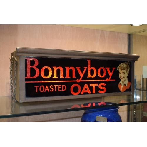 50 - Early 20th century adverting light box for shop window display. 'BONNYBOY TOASTED OATS'. Original ch... 