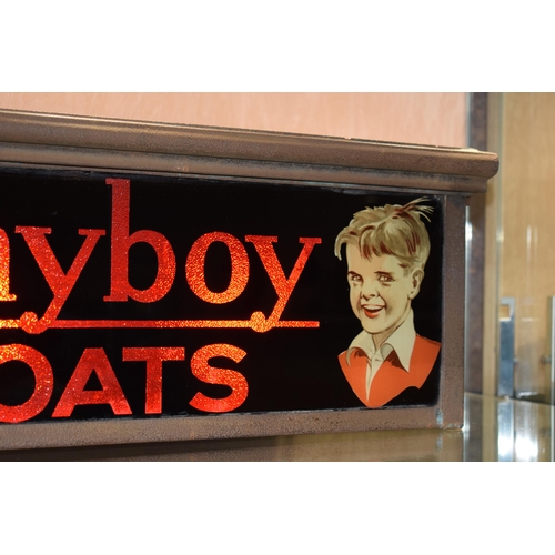 50 - Early 20th century adverting light box for shop window display. 'BONNYBOY TOASTED OATS'. Original ch... 