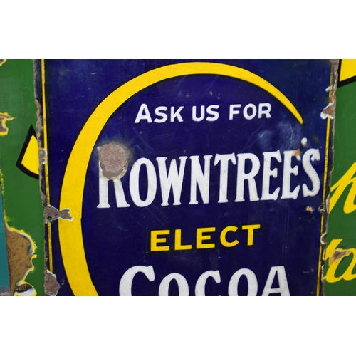 51 - Edwardian Rowntree's Elect Cocoa Enamel Advertising Sign c1910