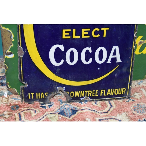 51 - Edwardian Rowntree's Elect Cocoa Enamel Advertising Sign c1910