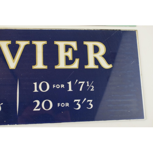 53 - Two Glass Shop Advertising Signs Condor Tobacco and Olivier Cigarettes