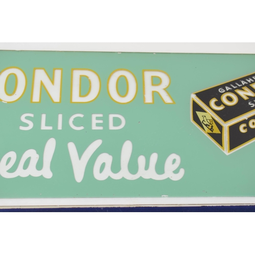 53 - Two Glass Shop Advertising Signs Condor Tobacco and Olivier Cigarettes