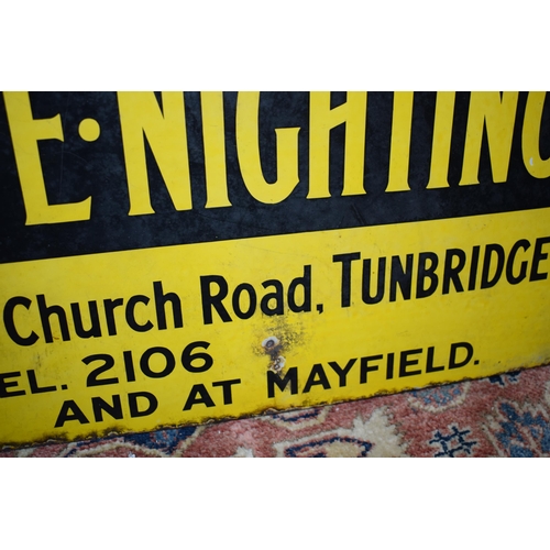 56 - Vintage Original enamel sign, double sided, 'For Sale R E Nightingale, Church Road, Tunbridge Wells,... 