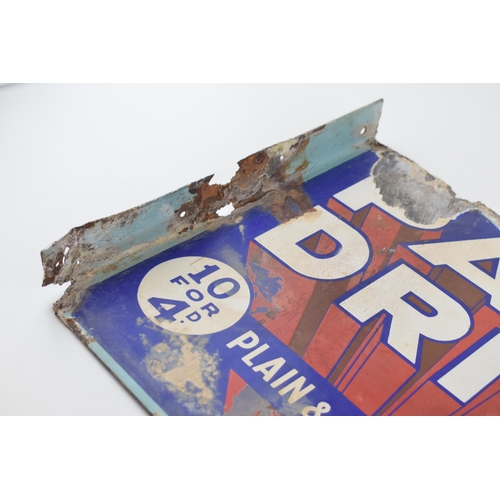 57 - An early 20th century double sided two in one enamel point of sale advertising sign for 'PARK DRIVE'... 