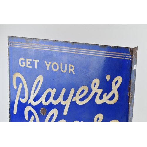 59 - An early 20th century double sided enamel advertising point of sale sign. Get your 'PLAYERS PLEASE' ... 