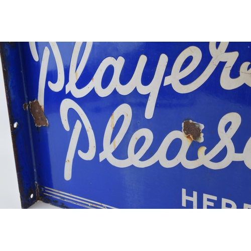 59 - An early 20th century double sided enamel advertising point of sale sign. Get your 'PLAYERS PLEASE' ... 