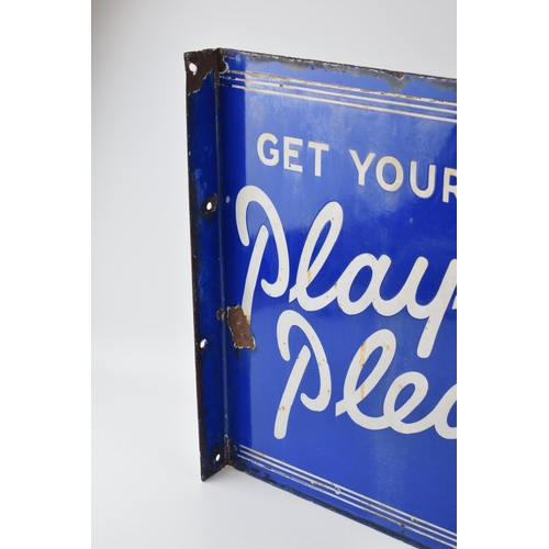 59 - An early 20th century double sided enamel advertising point of sale sign. Get your 'PLAYERS PLEASE' ... 