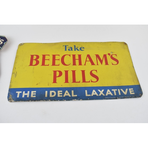 62 - A collection of early 20th century advertising point of sale signs in cardboard and tin to include t... 