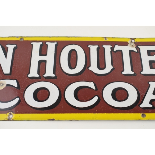 66 - Early 20th century enamel point of sale advertising sign. 'VAN HOUTEN'S' COCOA' Best & Goes Farthest... 