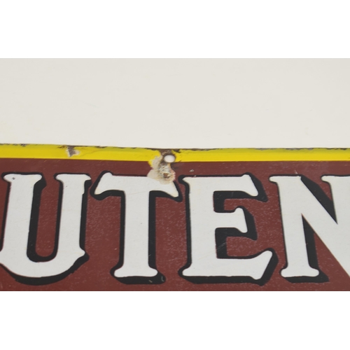 66 - Early 20th century enamel point of sale advertising sign. 'VAN HOUTEN'S' COCOA' Best & Goes Farthest... 