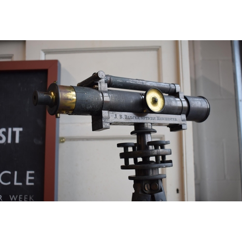 75 - c19th Brass Sight Level Scientific Surveyors Instrument by J.B. Dancer Opticians Manchester on A Sub... 