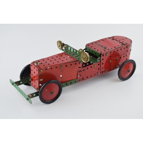 79 - Scratch built Mecanno model of a classic racing car of the 1930s. Built c1950s. Length 35cm. Height ... 