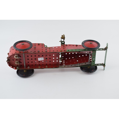 79 - Scratch built Mecanno model of a classic racing car of the 1930s. Built c1950s. Length 35cm. Height ... 