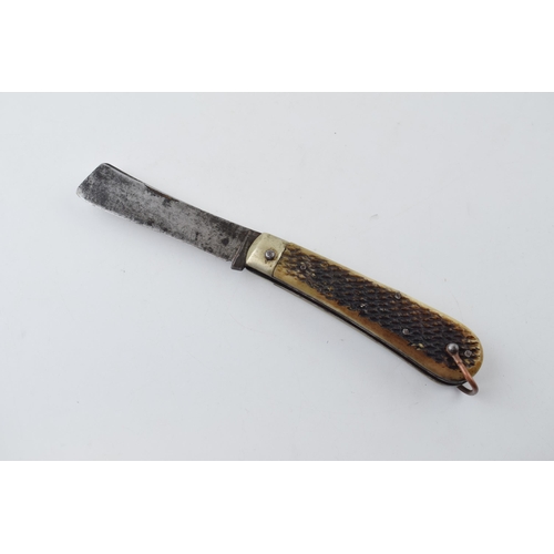 9 - Herbert Robinson Sheffield Bone Handle Folding Pocket Knife Pruner c1910