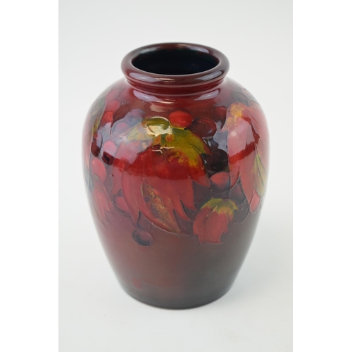 163 - Moorcroft Flambe vase in the Leaf and Berry design,  signature to base with impressed marks, 16cm ta... 