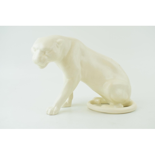 170 - Beswick Seated Leopard 841 in matte white colourway, 18cm tall.