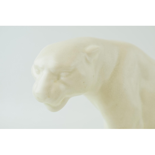 170 - Beswick Seated Leopard 841 in matte white colourway, 18cm tall.